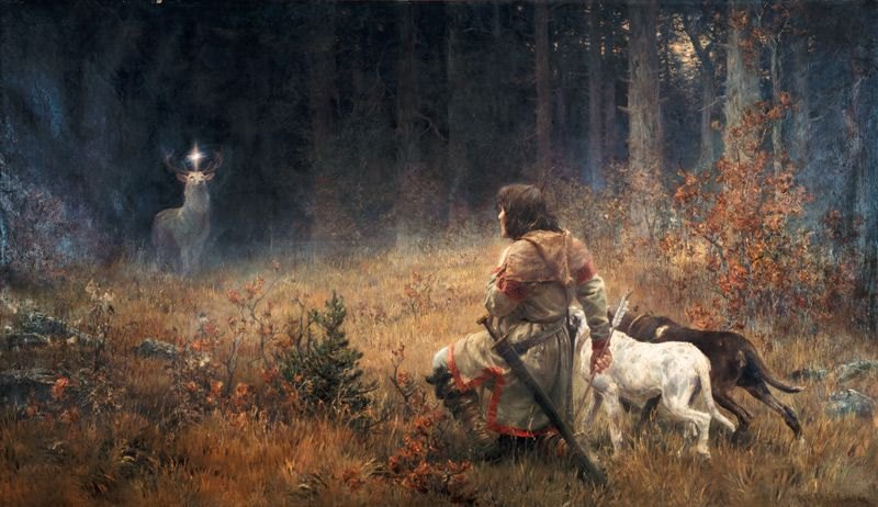 Vision of St. Hubertus by Wilhelm Carl Räuber