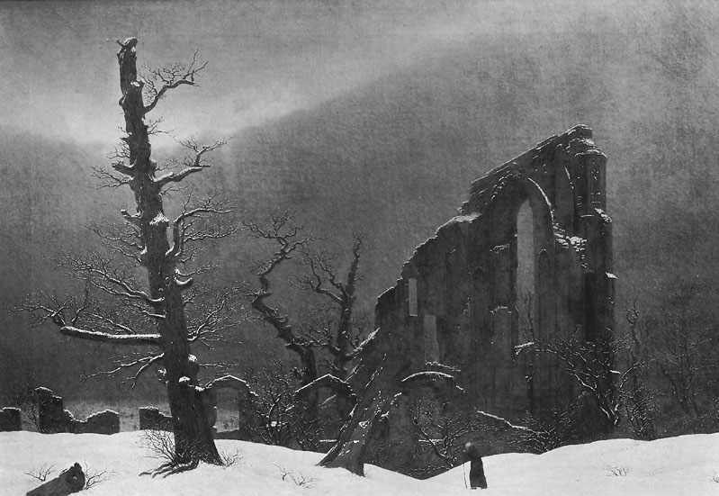 The Monk in the Snow by Caspar David Friedrich