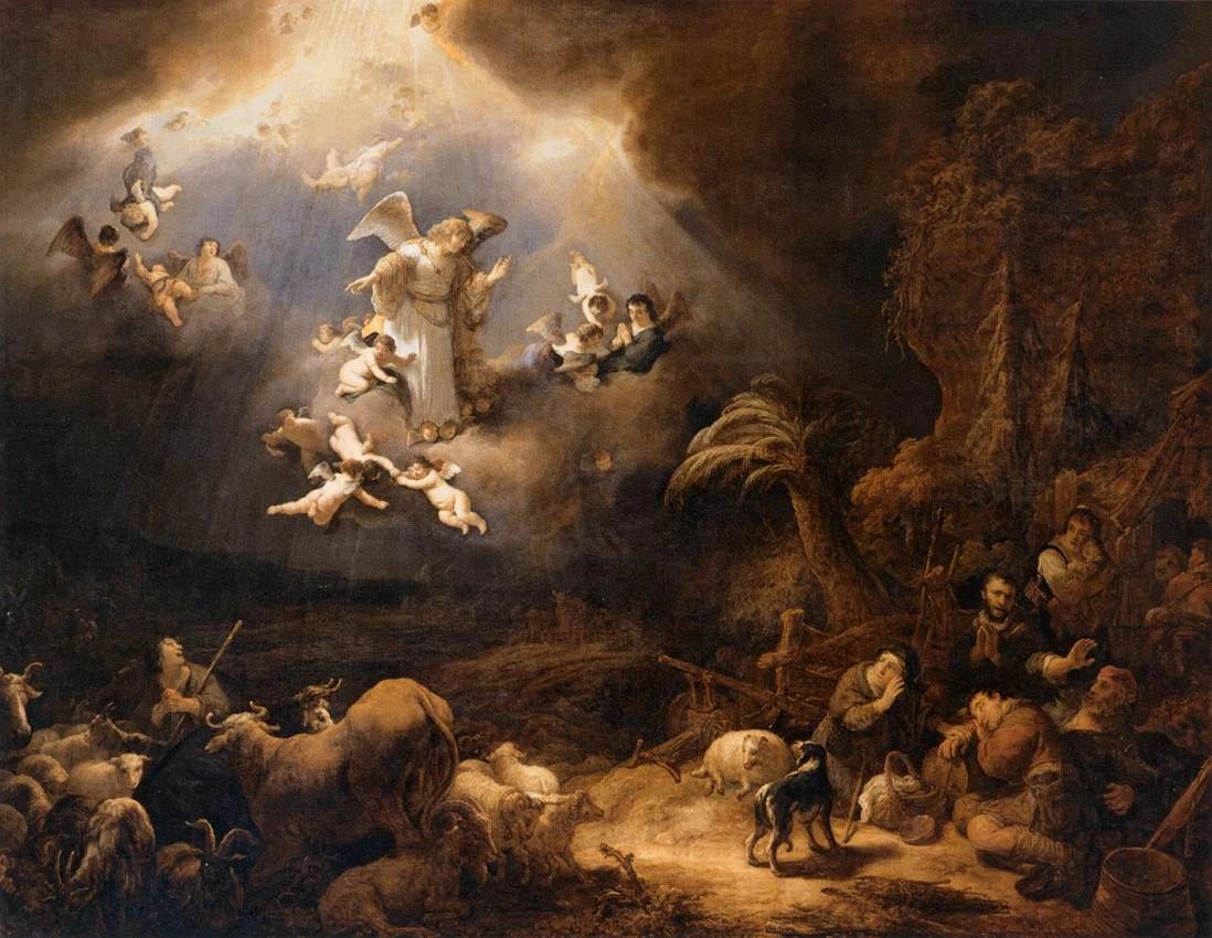 Angels Announcing the Birth of Christ to the Shepherds by Govert Flinck