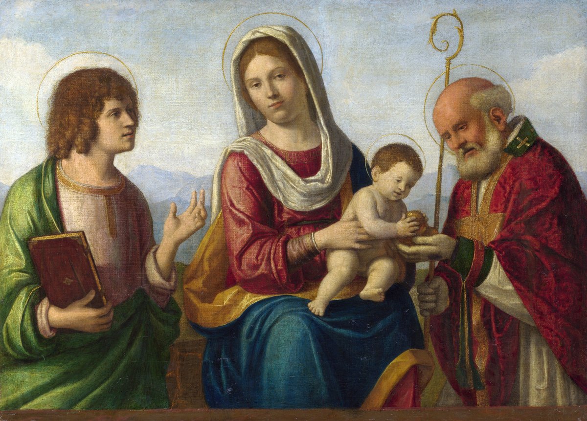 Madonna col Bambino tra i santi Giovanni evangelista e Nicola di Bari by Cima da Conegliano