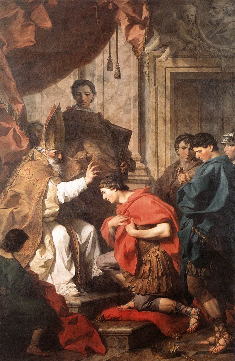 St. Ambrose Converting Emperor Theodosius by Pierre Subleyras