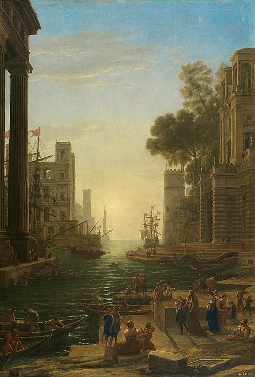The Port of Ostia with the embarkation of Saint Paula by Claude Lorrain