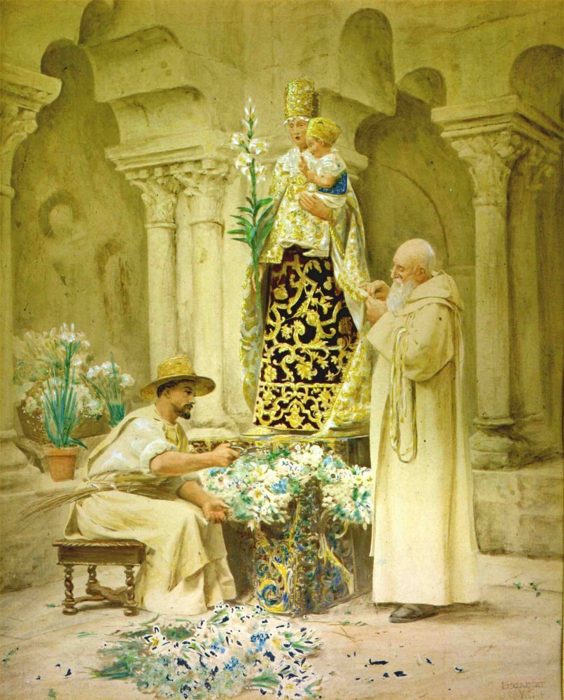 Preparations for the Procession by Jean-Georges Vibert