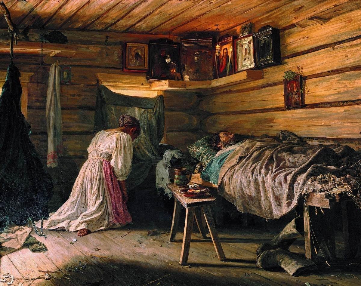 Praying for the Sick Husband by Vassily Maximov