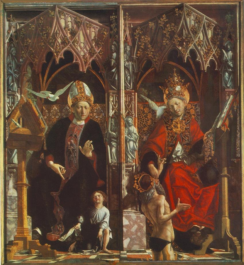 Altarpiece of the Church Fathers: St Augustine and St Gregory by Michael Pacher